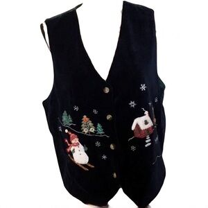 VTG Casey & Max Festive Plaid Holiday Vest